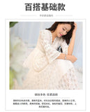 Dress Summer New Style Women's Lace V-Neck Slim Waist Dress Korean Style Dress Vacation Women's Beach Dress