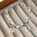Six-pointed star distressed silver bracelet