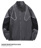 Russian Foreign Trade Trendy Brand Reflective Patchwork Stand-Up Collar Jacket Spring and Autumn Loose Sports Casual Jacket for Men