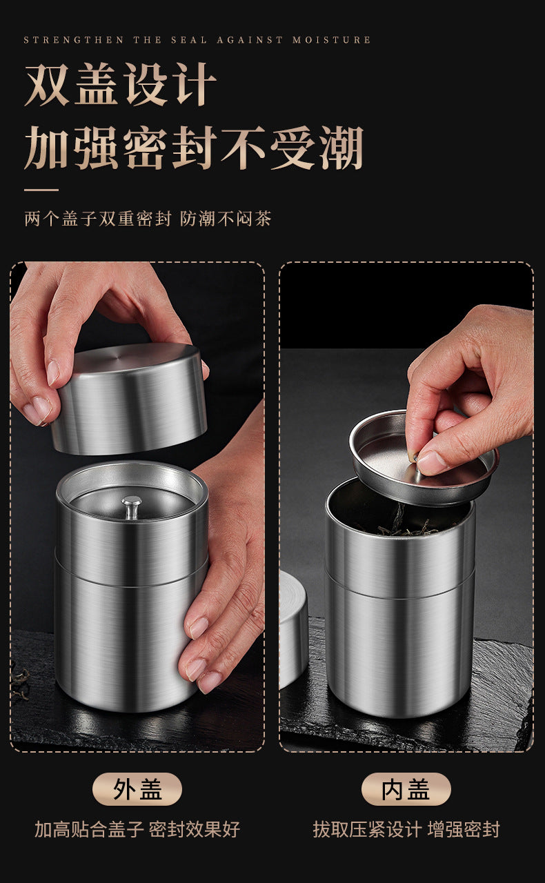 New Product Manufacturers 304 Stainless Steel Tea Cans Small Cans Empty Cans Household Tea Storage Cans Travel Portable Sealed Cans