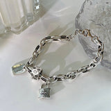 Six-pointed Star Old 925 Sterling Silver Bracelet Women's Autumn and Winter 2025 New Ins Niche Design Cold Style Couple Bracelet