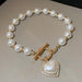 OT buckle pearl love bracelet