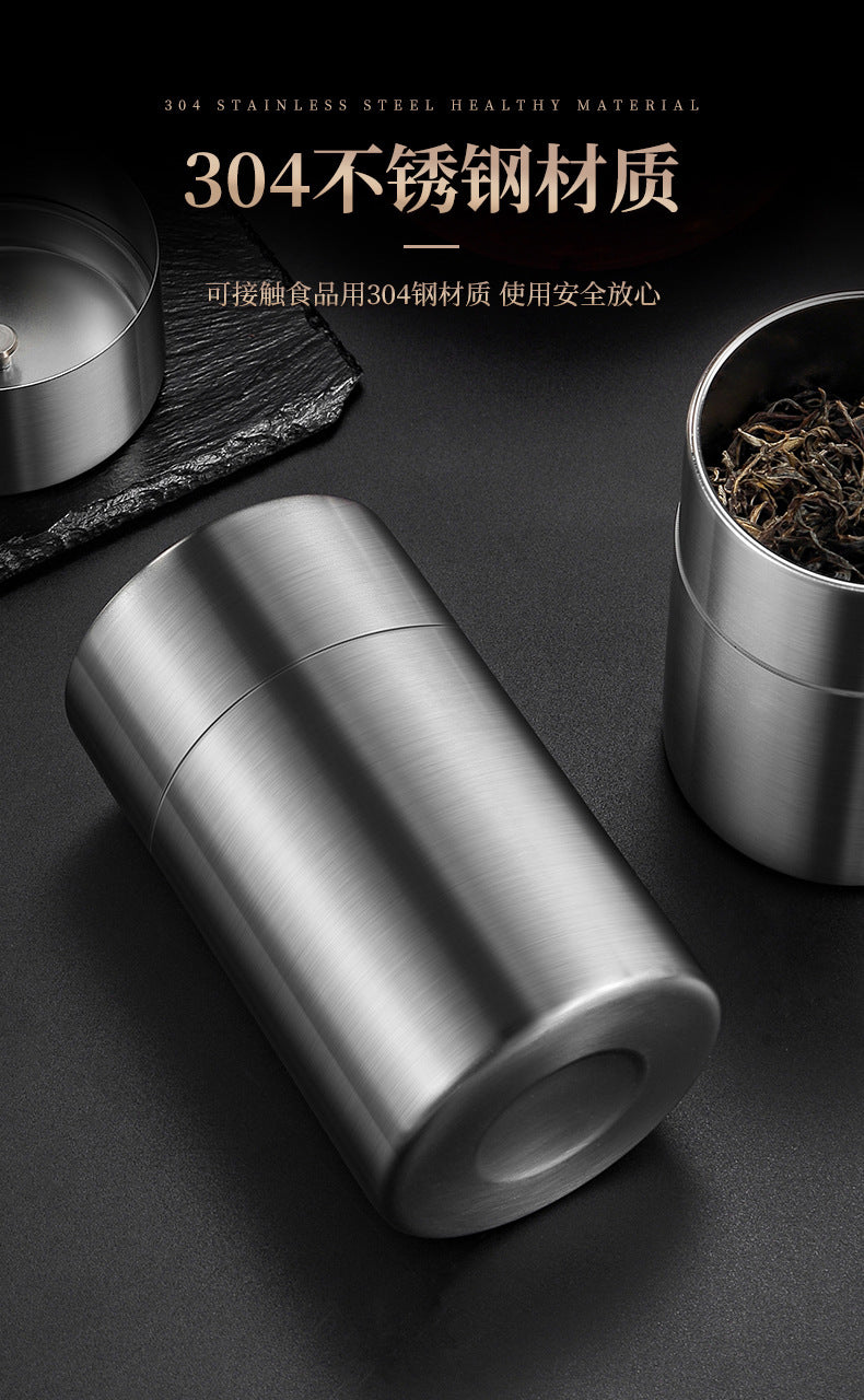 New Product Manufacturers 304 Stainless Steel Tea Cans Small Cans Empty Cans Household Tea Storage Cans Travel Portable Sealed Cans