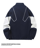 Russian Foreign Trade Trendy Brand Reflective Patchwork Stand-Up Collar Jacket Spring and Autumn Loose Sports Casual Jacket for Men