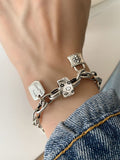 Six-pointed Star Old 925 Sterling Silver Bracelet Women's Autumn and Winter 2025 New Ins Niche Design Cold Style Couple Bracelet