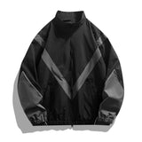 Russian Foreign Trade Trendy Brand Reflective Patchwork Stand-Up Collar Jacket Spring and Autumn Loose Sports Casual Jacket for Men
