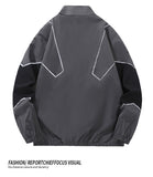 Russian Foreign Trade Trendy Brand Reflective Patchwork Stand-Up Collar Jacket Spring and Autumn Loose Sports Casual Jacket for Men