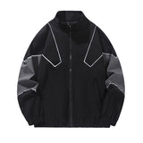 Russian Foreign Trade Trendy Brand Reflective Patchwork Stand-Up Collar Jacket Spring and Autumn Loose Sports Casual Jacket for Men