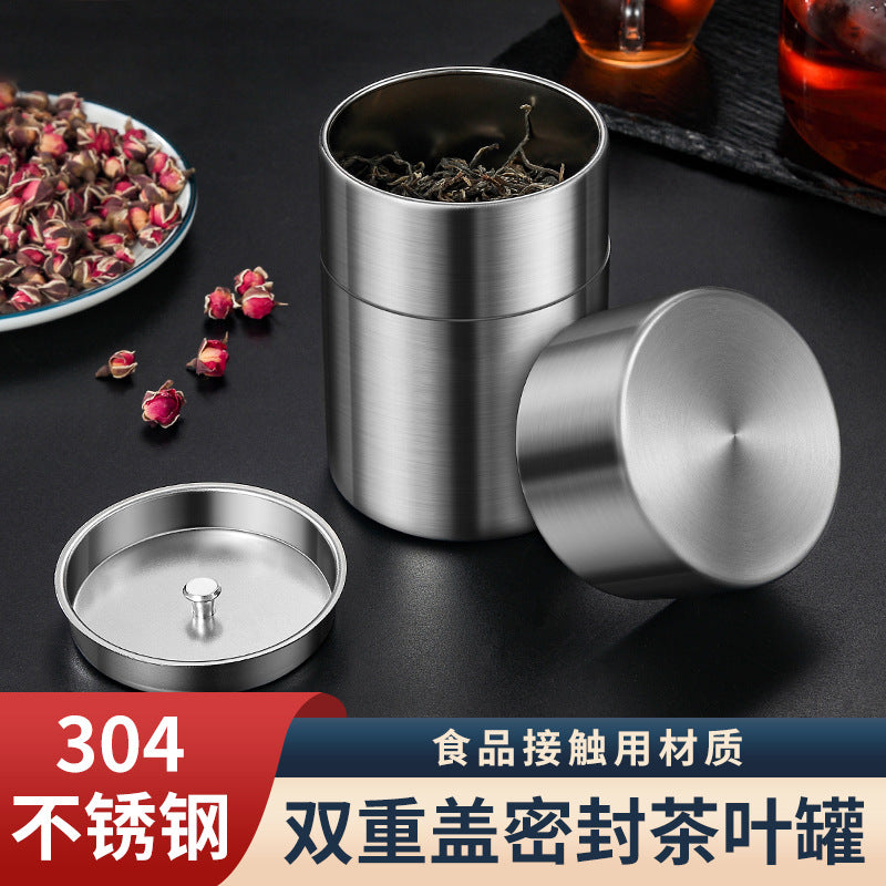 New Product Manufacturers 304 Stainless Steel Tea Cans Small Cans Empty Cans Household Tea Storage Cans Travel Portable Sealed Cans