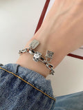 Six-pointed Star Old 925 Sterling Silver Bracelet Women's Autumn and Winter 2025 New Ins Niche Design Cold Style Couple Bracelet
