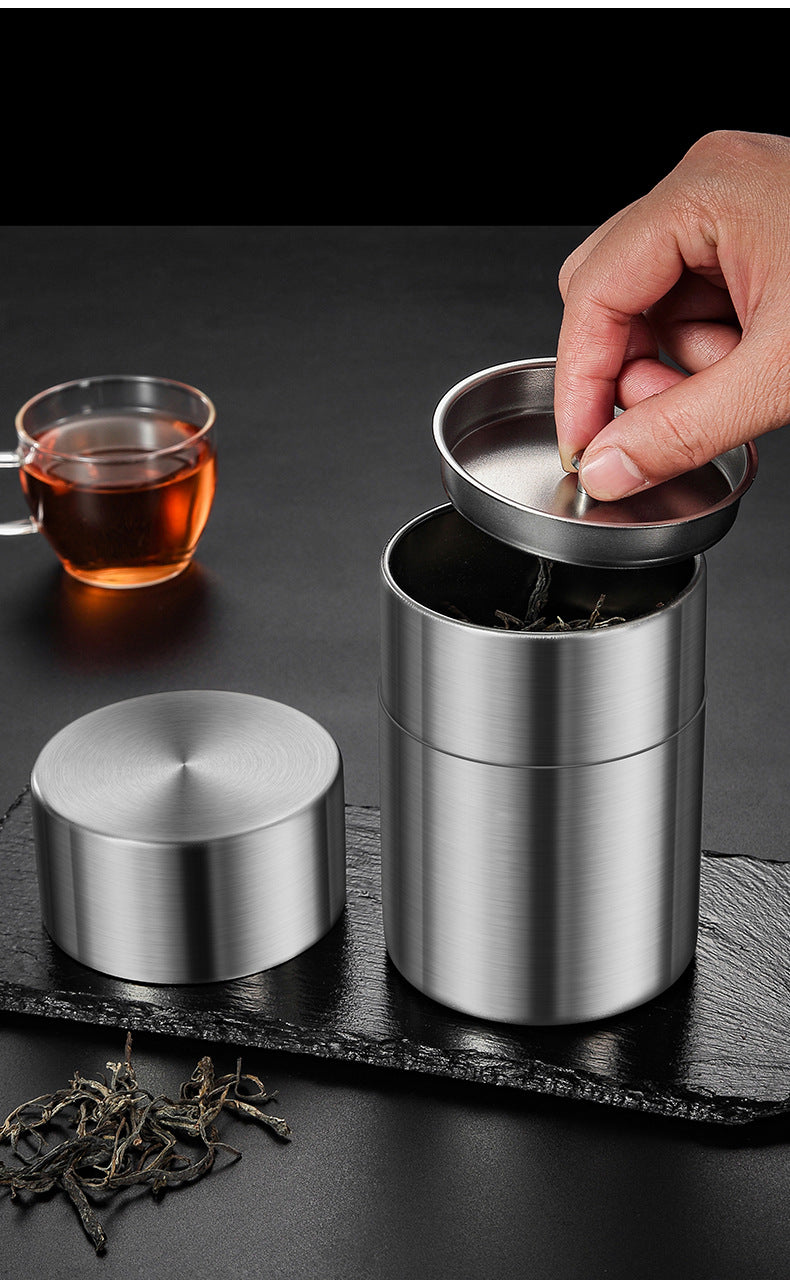 New Product Manufacturers 304 Stainless Steel Tea Cans Small Cans Empty Cans Household Tea Storage Cans Travel Portable Sealed Cans