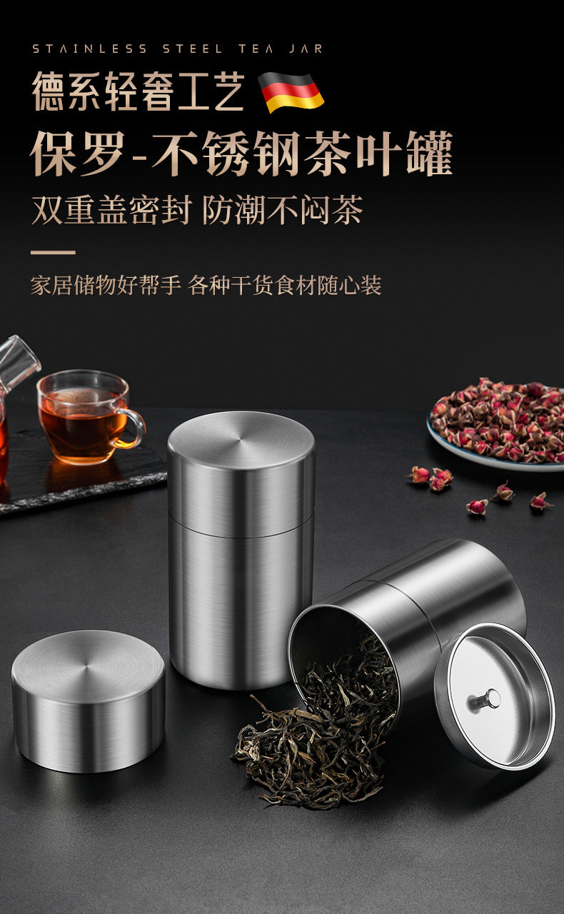 New Product Manufacturers 304 Stainless Steel Tea Cans Small Cans Empty Cans Household Tea Storage Cans Travel Portable Sealed Cans