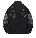 Russian Foreign Trade Trendy Brand Reflective Patchwork Stand-Up Collar Jacket Spring and Autumn Loose Sports Casual Jacket for Men