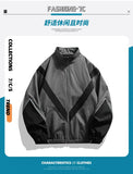 Russian Foreign Trade Trendy Brand Reflective Patchwork Stand-Up Collar Jacket Spring and Autumn Loose Sports Casual Jacket for Men