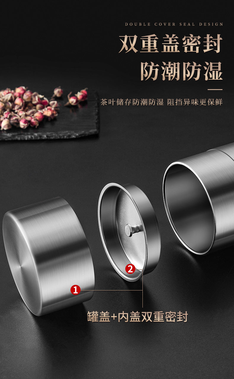 New Product Manufacturers 304 Stainless Steel Tea Cans Small Cans Empty Cans Household Tea Storage Cans Travel Portable Sealed Cans